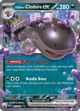 Paldean Clodsire ex 059/091 [SV Paldean Fates]  - Holofoil