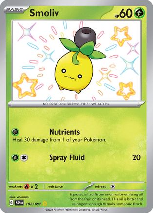 Smoliv 102/091 [SV Paldean Fates]  - Holofoil