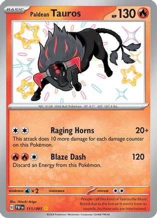 Paldean Tauros 111/091 [SV Paldean Fates]  - Holofoil