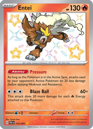 Entei 112/091 [SV Paldean Fates]  - Holofoil