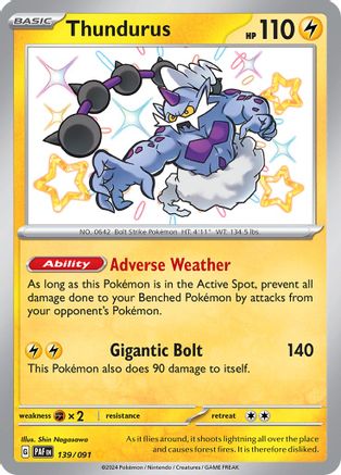 Thundurus 139/091 [SV Paldean Fates]  - Holofoil