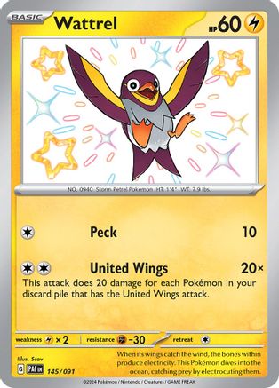 Wattrel 145/091 [SV Paldean Fates]  - Holofoil