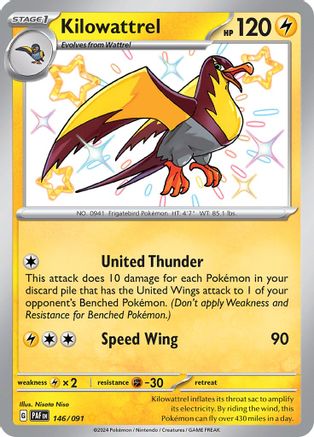Kilowattrel 146/091 [SV Paldean Fates]  - Holofoil
