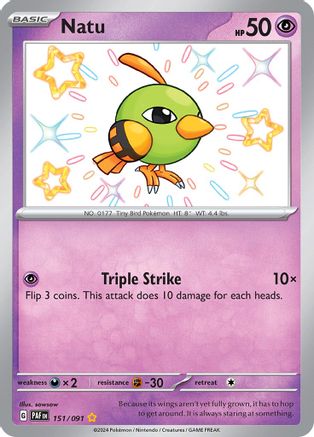 Natu 151/091 [SV Paldean Fates]  - Holofoil