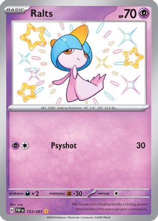 Ralts 153/091 [SV Paldean Fates]  - Holofoil