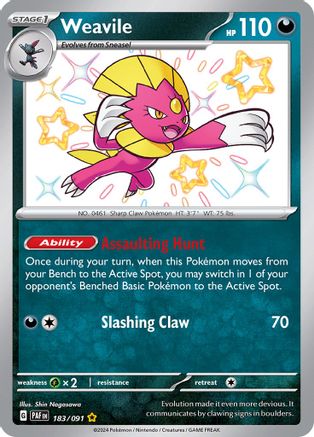Weavile 183/091 [SV Paldean Fates]  - Holofoil