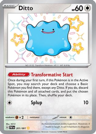 Ditto 201/091 [SV Paldean Fates]  - Holofoil