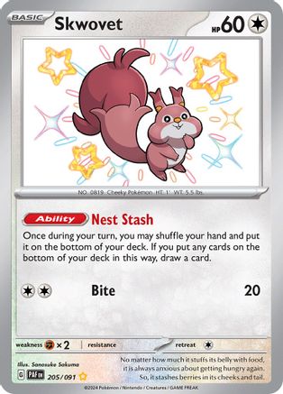 Skwovet 205/091 [SV Paldean Fates]  - Holofoil