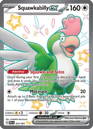 Squawkabilly ex 223/091 [SV Paldean Fates]  - Holofoil