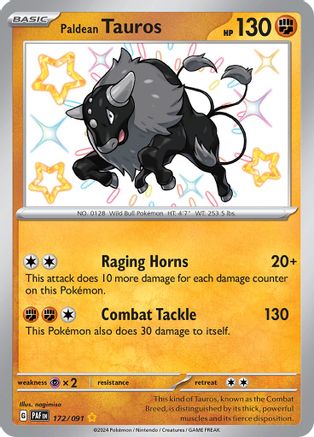 Paldean Tauros 172/091 [SV Paldean Fates]  - Holofoil