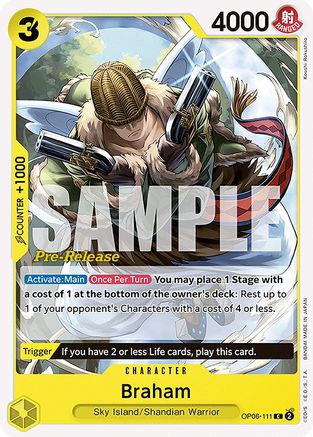 Braham (OP06-111)  [Wings of the Captain Pre-Release Cards]
