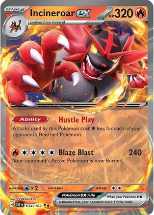 Incineroar ex 034/162 [SV05 Temporal Forces]  - Holofoil