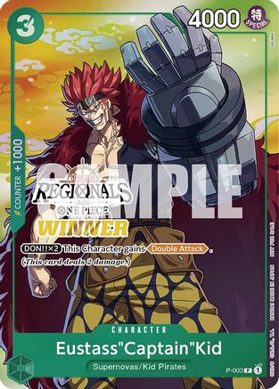 Eustass"Captain"Kid (Offline Regional 2024 Vol. 2) [Winner] (P-003)  [One Piece Promotion Cards] Foil
