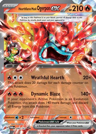 Hearthflame Mask Ogerpon ex 040/167 [SV06 Twilight Masquerade]  - Holofoil