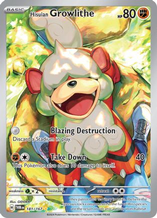 Hisuian Growlithe 181/167 [SV06 Twilight Masquerade]  - Holofoil