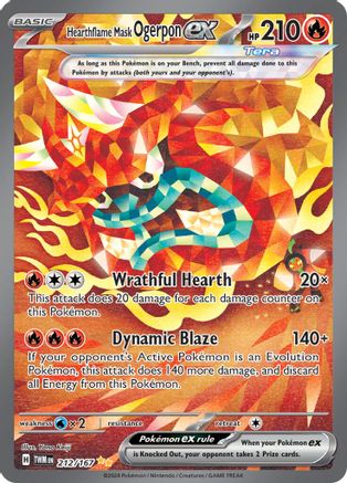 Hearthflame Mask Ogerpon ex 212/167 [SV06 Twilight Masquerade]  - Holofoil