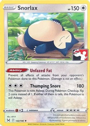 Snorlax 143/196 [Prize Pack Series Cards]
