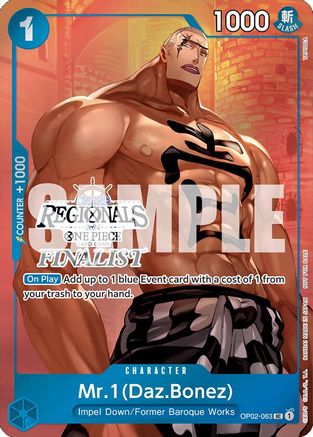 Mr.1 (Daz.Bonez) (Online Regional 2024 Vol. 3) [Finalist] (OP02-063) - One Piece Promotion Cards Foil