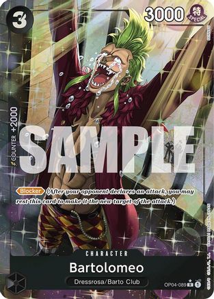 Bartolomeo (OP04-089) (Alternate Art) (OP04-089)  [Premium Booster -The Best-] Foil