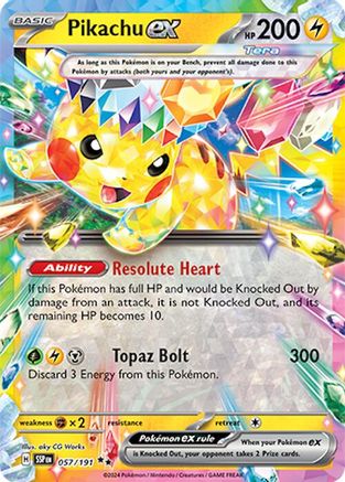 Pikachu ex 057/191 [SV08 Surging Sparks]  - Holofoil