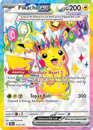 Pikachu ex 219/191 [SV08 Surging Sparks]  - Holofoil