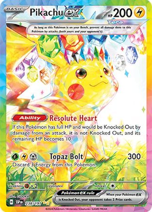 Pikachu ex 238/191 [SV08 Surging Sparks]  - Holofoil