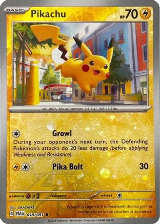 Pikachu 018/091 [Miscellaneous Cards & Products]  - Reverse Holofoil