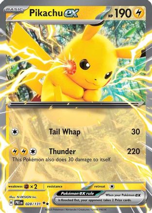 Pikachu ex 028/131 [SV Prismatic Evolutions]  - Holofoil