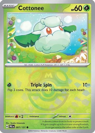Cottonee (Master Ball Pattern) 007/131 [SV Prismatic Evolutions]  - Holofoil