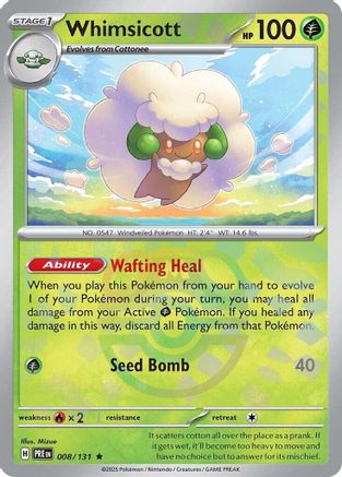 Whimsicott (Master Ball Pattern) 008/131 [SV Prismatic Evolutions]  - Holofoil