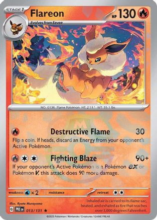 Flareon (Master Ball Pattern) 013/131 [SV Prismatic Evolutions]  - Holofoil