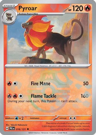 Pyroar (Master Ball Pattern) 016/131 [SV Prismatic Evolutions]  - Holofoil