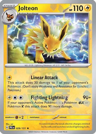 Jolteon (Master Ball Pattern) 029/131 [SV Prismatic Evolutions]  - Holofoil