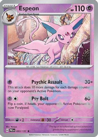 Espeon (Master Ball Pattern) 033/131 [SV Prismatic Evolutions]  - Holofoil