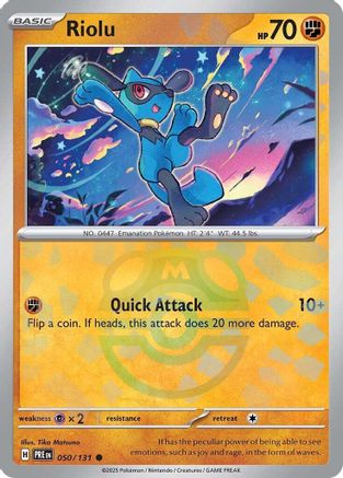 Riolu (Master Ball Pattern) 050/131 [SV Prismatic Evolutions]  - Holofoil