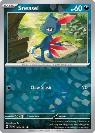 Sneasel (Master Ball Pattern) 061/131 [SV Prismatic Evolutions]  - Holofoil