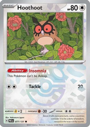 Hoothoot (Master Ball Pattern) 077/131 [SV Prismatic Evolutions]  - Holofoil