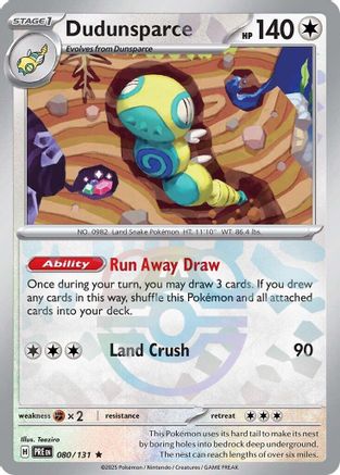 Dudunsparce (Master Ball Pattern) 080/131 [SV Prismatic Evolutions]  - Holofoil