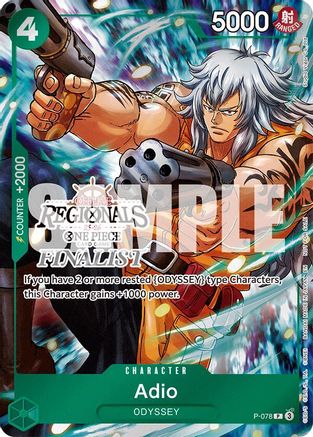 Adio (Regional Finalist Card Set 2025 Vol.1) (P-078)  [One Piece Promotion Cards] Foil
