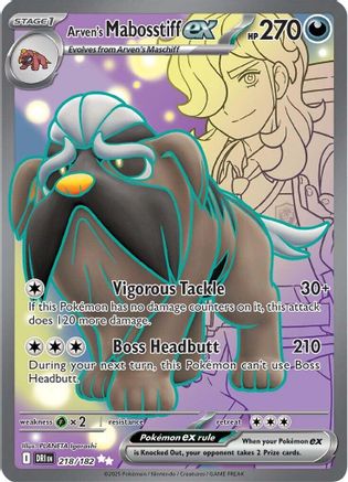 Arven's Mabosstiff ex 218/182 [SV10 Destined Rivals]  - Holofoil