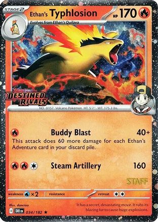 Ethan's Typhlosion (Prerelease) [Staff] 034 [Miscellaneous Cards & Products]  - Holofoil