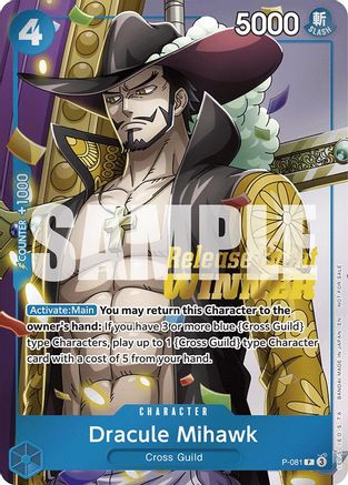 Dracule Mihawk (OP11 Release Event Winner) (P-081)  [One Piece Promotion Cards] Foil