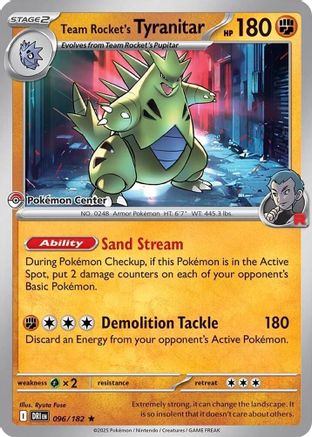 Team Rocket's Tyranitar (Pokemon Center Exclusive) 096 [Miscellaneous Cards & Products]