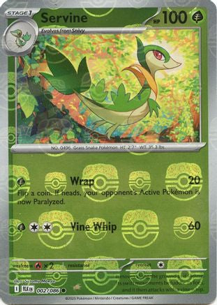 Servine (Master Ball Pattern) 002/086  - Holofoil