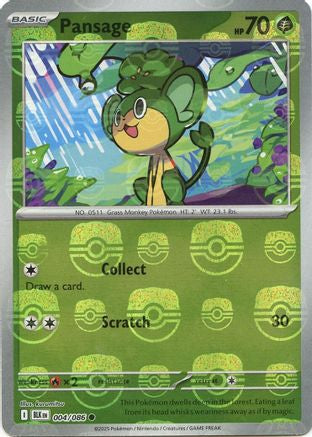 Pansage (Master Ball Pattern) 004/086  - Holofoil