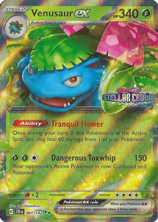 Venusaur ex (Stellar Crown Stamp) 001 [Miscellaneous Cards & Products]  - Holofoil