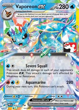 Vaporeon ex 023/131 [Prize Pack Series Cards]  - Holofoil