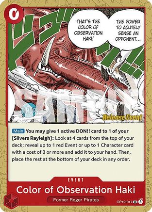 Color of Observation Haki (OP12-017)  [Legacy of the Master Release Event Cards]
