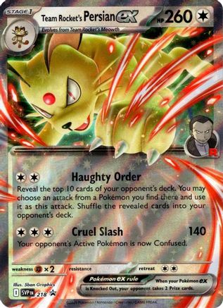 Team Rocket's Persian ex 218/182 [SV10 Destined Rivals]  - Holofoil