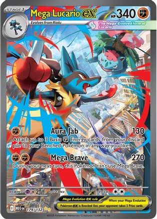Mega Lucario ex 179/132 [ME01 Mega Evolution]  - Holofoil
